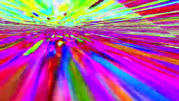 Einzigartiger Fehler psychedelischer vibrierender Neon-Trip. — Stockvideo