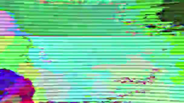 Mixed-gekleurde gegevens glitch geometrische futuristische holografische achtergrond. — Stockvideo