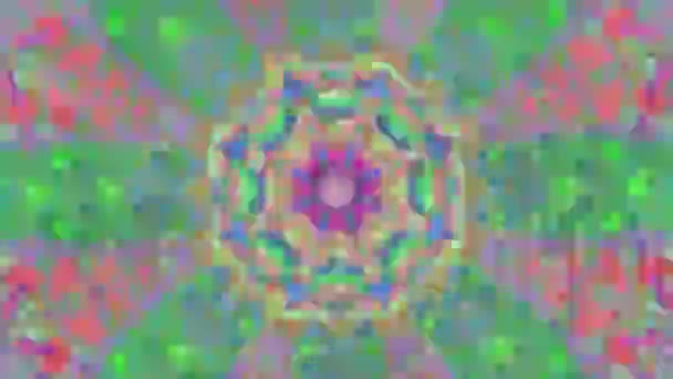 Kaleidoscope neon nostalgic dreamy shimmering background. — Stock Video