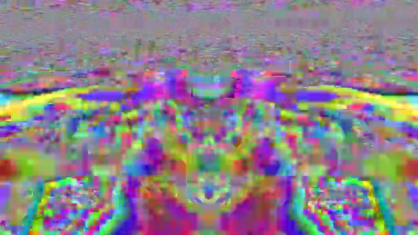 バリカラーヴィンテージノスタルジックなトレンディな虹色の背景。酸トリップコンセプト. — ストック動画