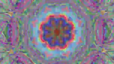 Soyut geometrik çiçek desen fütüristik psychedelic ışıltılı arka plan. 