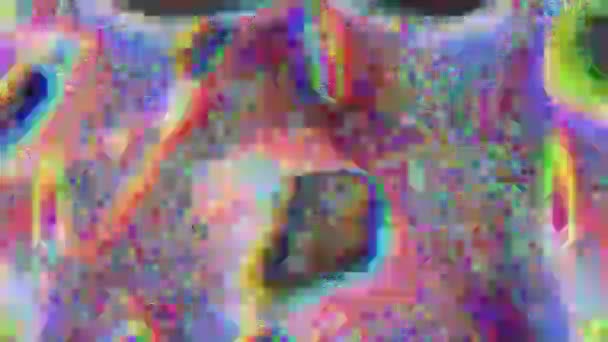 Glitch gegevens Mosh abstract gekleurde digitale achtergrond. — Stockvideo