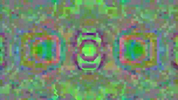 Transformeren van geometrische iriserende cyberpunk psychedelische iriserende achtergrond. — Stockvideo
