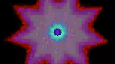 Benzersiz kaleydoskop dijital psychedelic canlı neon parçacıklar. 