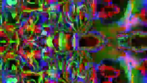Mixed-colored data error dynamic nostalgic glittering background. — Stock Video