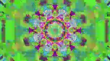 Kaleydoskop neon bilimkurgu psychedelic yanardöner parçacık arka plan. 