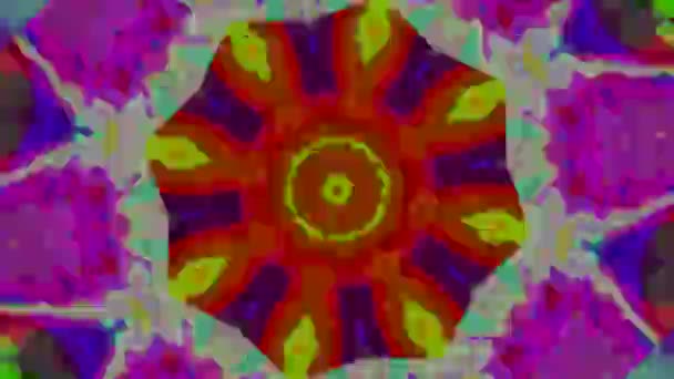Барвистий декоративний кіберпанк психоделічний райдужний візерунок фону . — стокове відео