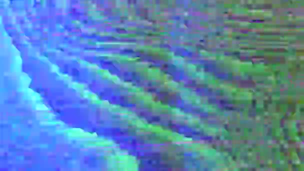 Gegevens transformeren glitch futuristische nostalgische glinsterende achtergrond. — Stockvideo