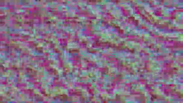 Vibrant data glitch dynamic cyberpunk iridescent background. — Stock Video