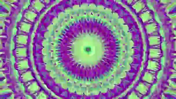 催眠幾何学的なノスタルジックなファッション虹色のパターンの背景. — ストック動画