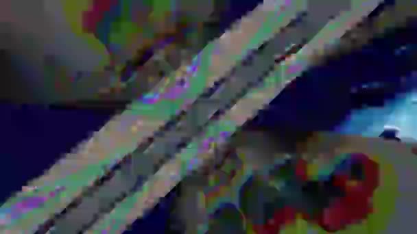 カジュアルなネオンノスタルジックなサイケデリック虹色の背景. — ストック動画
