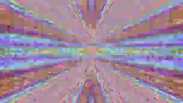 Computer error effect ornamental cyberpunk trendy holographic background. — Stock Video