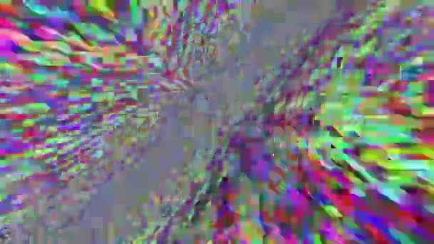 Glitch Imitation ornamentalen futuristischen trendigen irisierenden Hintergrund. — Stockvideo