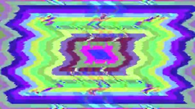 Dijital grenli geometrik nostaljik yanardöner arka plan. 