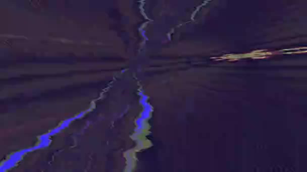 Het transformeren van lawaaierige Neon cyberpunk 80s achtergrond. Vervormd riteffect. — Stockvideo