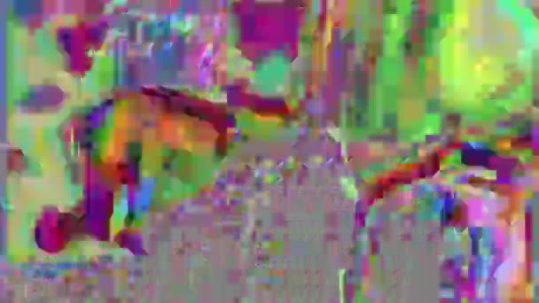 Gesättigter psychedelischer neonnostalgischer irisierender Hintergrund. — Stockvideo