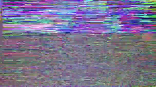 Abstracte slechte tv-effect, geometrische cyberpunk luxe holografische achtergrond. — Stockvideo