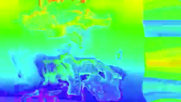 Abstrato Glitch imitação luz vazamentos fundo iridescente . — Vídeo de Stock
