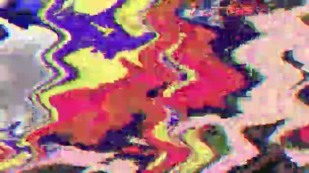 Multicolore ordinateur erreur effet lumière transformations arrière-plan holographique. Images bouclables . — Video