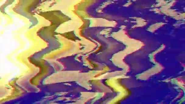 Hipnotizante Glitch imitación transformaciones de luz brillante fondo. Imágenes sin fisuras . — Vídeo de stock