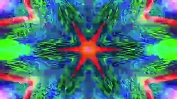 Hypnotiserande mönster flare iriserande bakgrund. — Stockvideo
