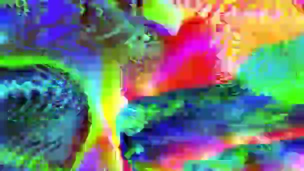 Charmante schlechte Trip-Effekt flackern holographischen Hintergrund. — Stockvideo