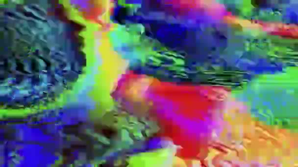 Abstrato mau efeito de viagem transformações de luz fundo holográfico. — Vídeo de Stock