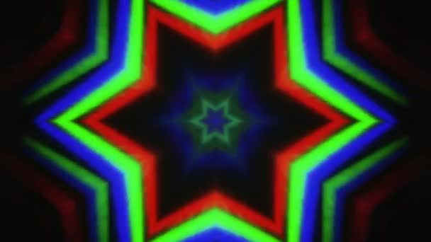 Spellbinding glitch Star imitatie licht transformaties iriserende achtergrond. — Stockvideo