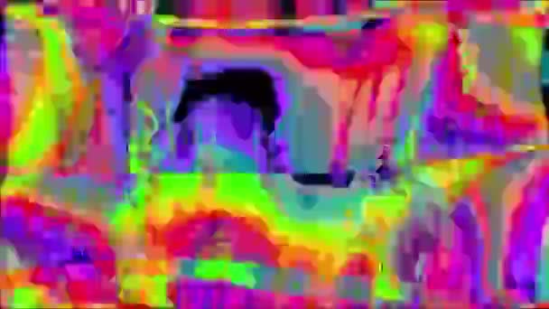 Hypnotiserande glitch imitation flare glittrande bakgrund. Loopad animering. — Stockvideo