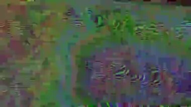 Soyut kötü yolculuk efekti ışık dönüşümleri holografik arkaplan.