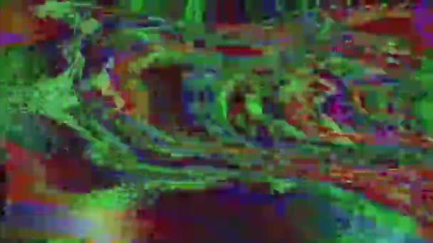 Multicolored bad tv imitation light leak iridescent background. Surrealistic effect. — Stock Video