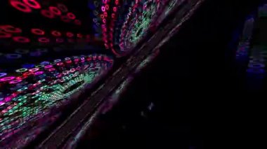 Soyut kötü yolculuk etkisi ışık dönüşümleri pırıl pırıl arka plan. Döngüye tabi görüntüler. 