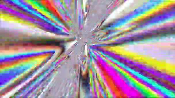 Magical glitch imitation, bad trip experience, light leak shimmering background. — Stock Video