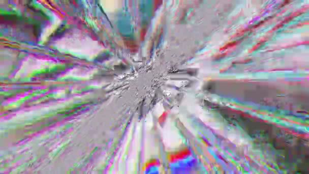 Charmante schlechte Reise Effekt Prisma Reflexionen holographischen Hintergrund. — Stockvideo