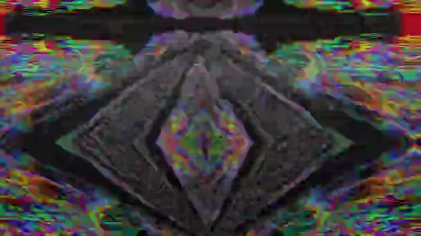 Hypnotiserende glitch imitatie licht lek glinsterende achtergrond. — Stockvideo