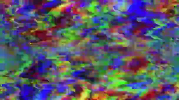 Bad tv effect. Abstract glitch imitation light transformations iridescent background. — Stock Video