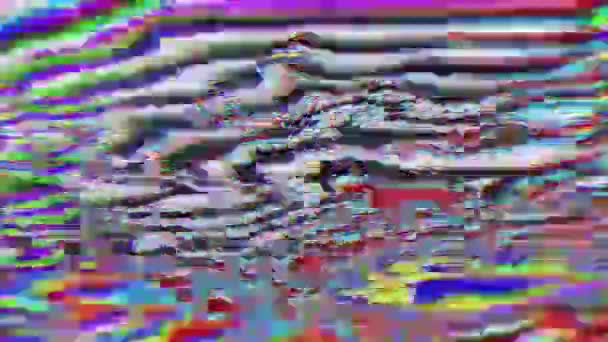 Abstrait glitch imitation lumière fuite brillant fond . — Video