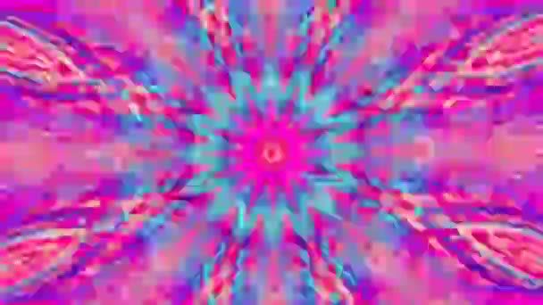 Multi-colored kaleidoscope light transformations shimmering background. — Stock Video