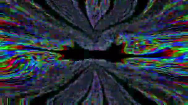 Абстрактный неоновый киберпанк психоделический радужный фон . — стоковое видео