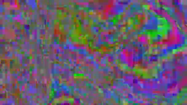 グリッチデータモッシュ抽象的な色付きデジタル背景. — ストック動画