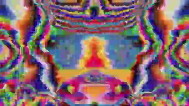 Charmante Glitch Imitation Licht Transformationen irisierenden Hintergrund. — Stockvideo