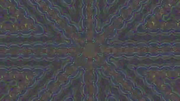 Kaleidoskop ornamentaler futuristischer psychedelisch schillernder Hintergrund. — Stockvideo