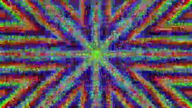 Renkli glitch taklit ışık sızıntısı yanardöner arka plan. 