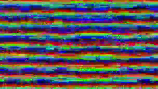 다채로운 글리치 모방 빛 누출 홀로그램 배경. — 비디오