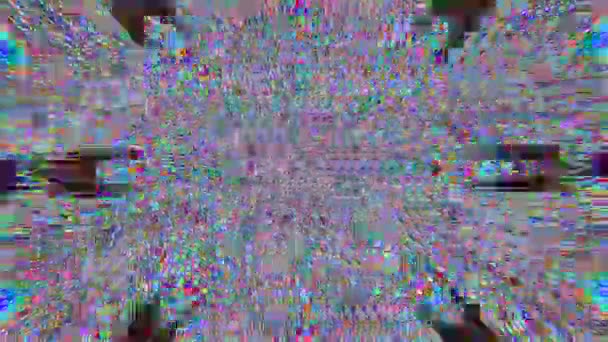 Multi-colorido má tv imitação flare fundo iridescente. Imagens de loop . — Vídeo de Stock