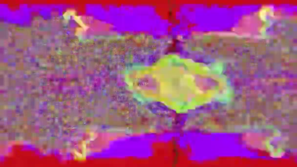 Digital psykedelisk Neon futuristisk glittrande bakgrund. — Stockvideo