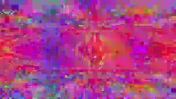 Digitaler Datenglitch geometrischer Cyberpunk glitzernder Hintergrund. — Stockvideo