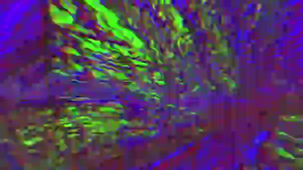 Digital psykedelisk futuristisk Sci-Fi skimrande bakgrund. — Stockvideo