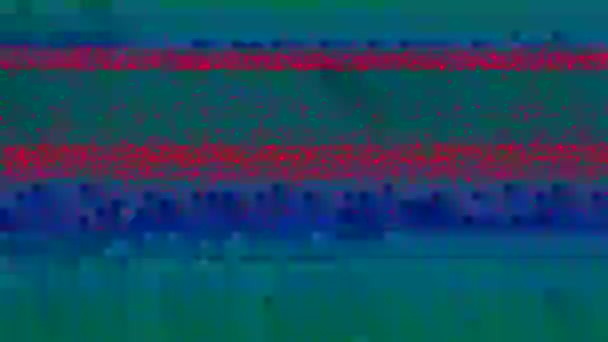 Gegevens transformeren glitch geometrische nostalgische iriserende achtergrond. — Stockvideo