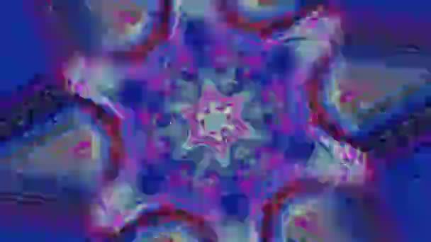 Kaleidoskop umělecké neonové futuristické video. — Stock video